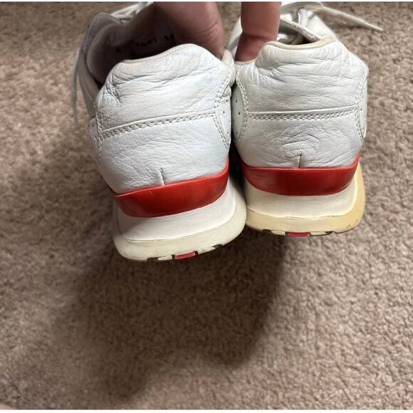 Vintage Prada White & Red Leather Shoes Sneakers EU 36 Women’s Size 5.5 - Picture 7 of 8